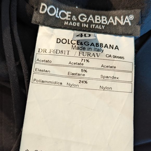 Women's Dolce & Gabbana Mini Sheath Stretch Sleeveless Solid Black Dress 40 - Picture 11 of 11